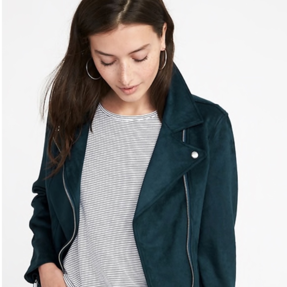 Vegan Suede Moto Jacket | Old Navy | Gently Used